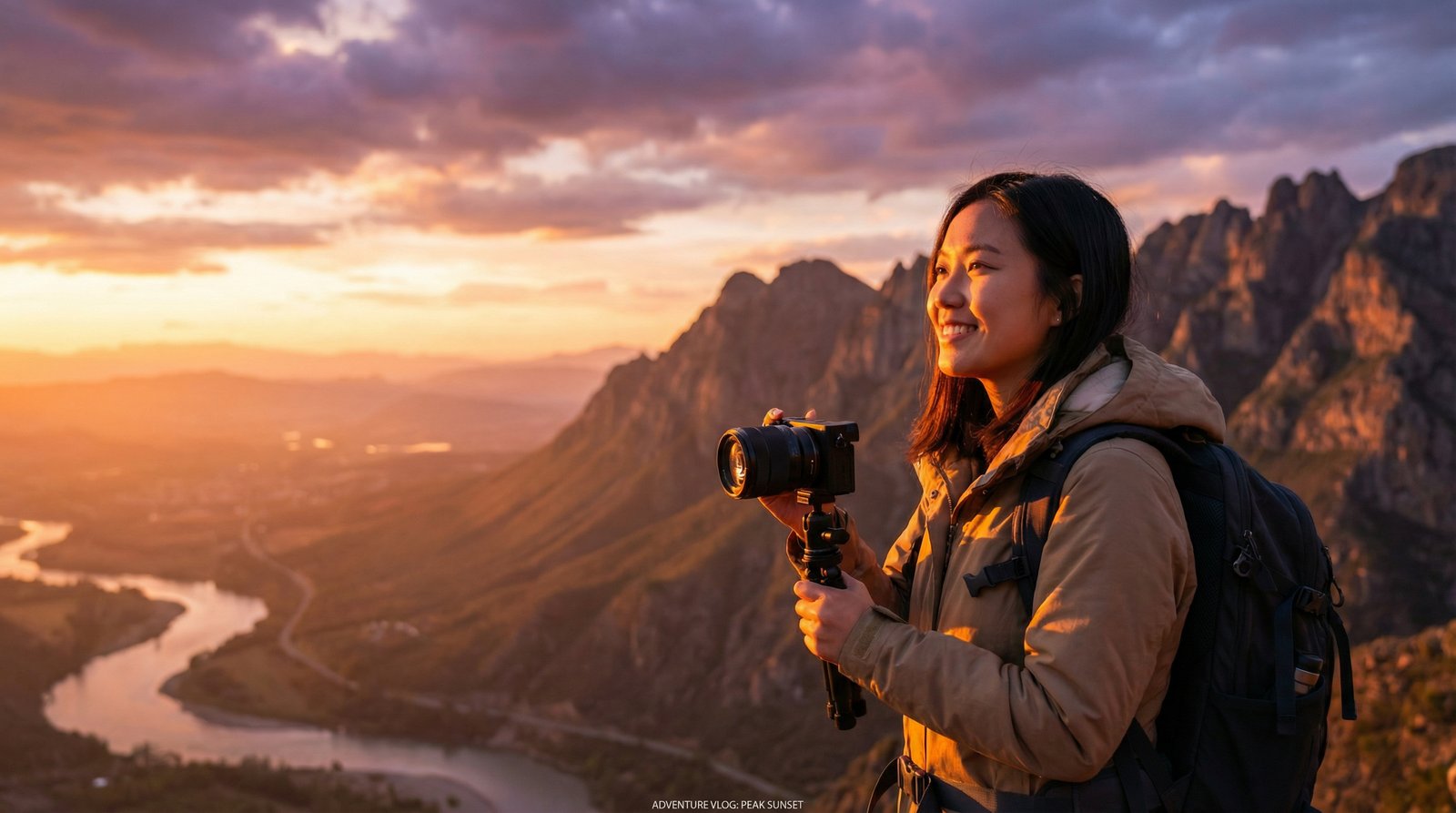 海角社区山巅日落旅行视频